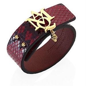 Alexander McQueen Red and Gold Bracelet